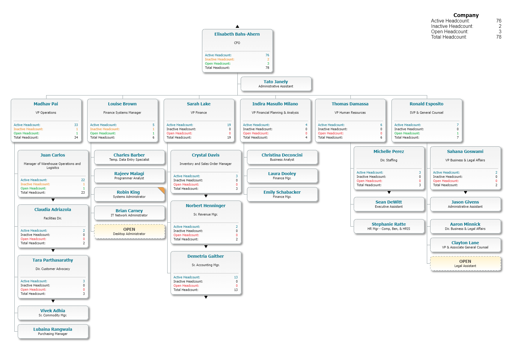 Org Chart Total Headcount