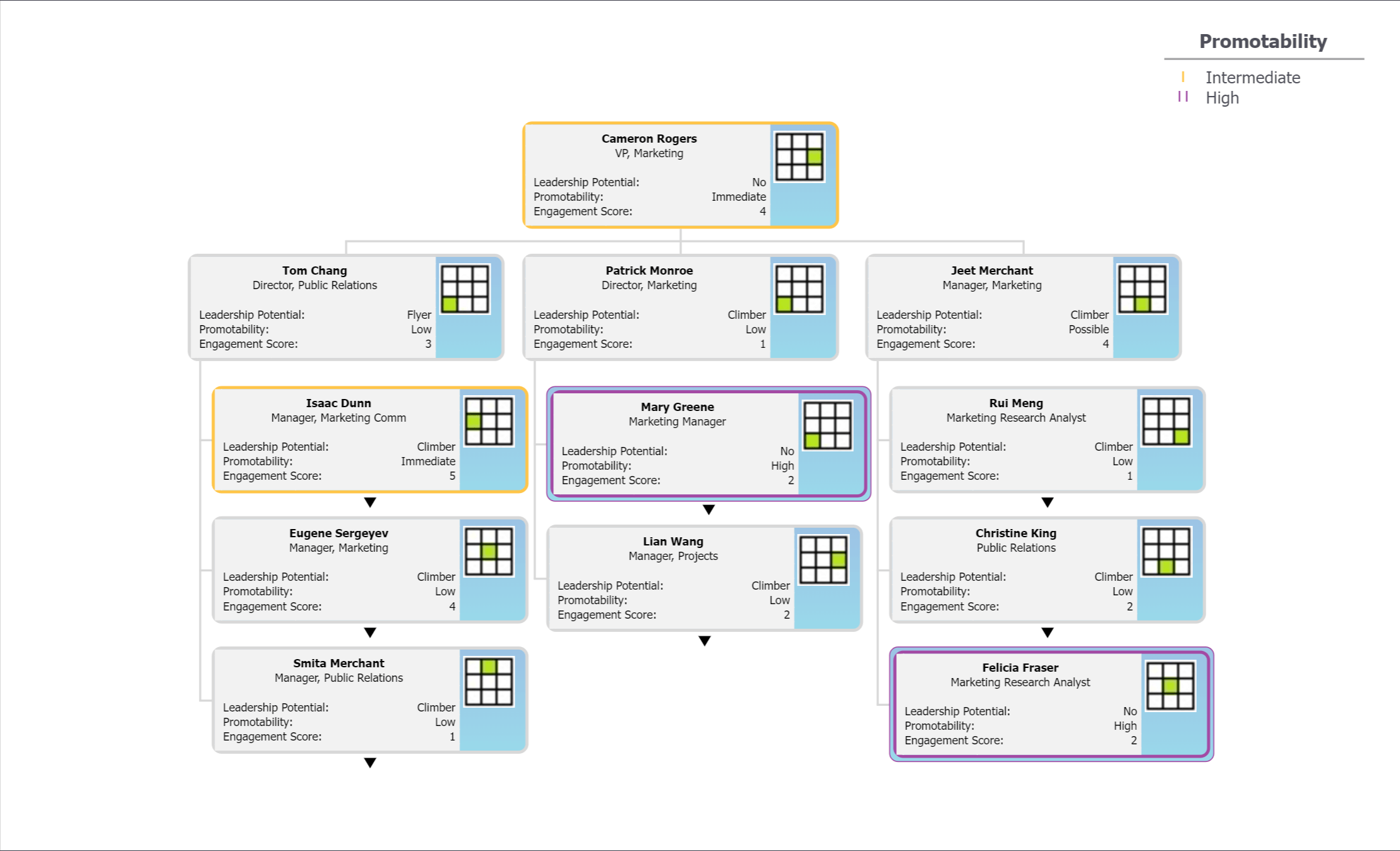9-Box Org Chart with Promotability