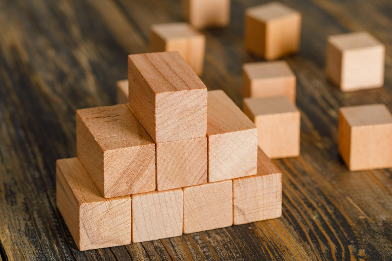 Stacked blocks symbolizing company structure
