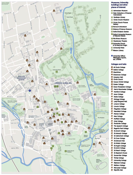 University of Oxford campus map