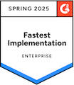 G2 Badge Spring 2025 - Fastest Implementation