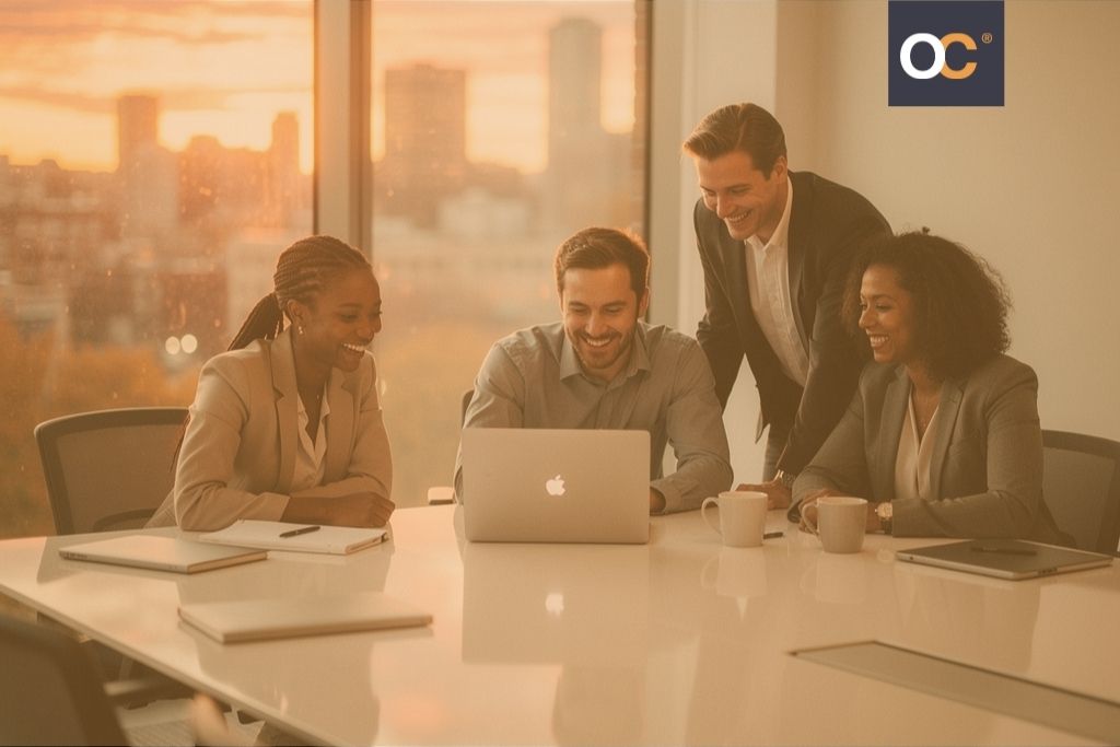a group of hr professionals in a moder office
